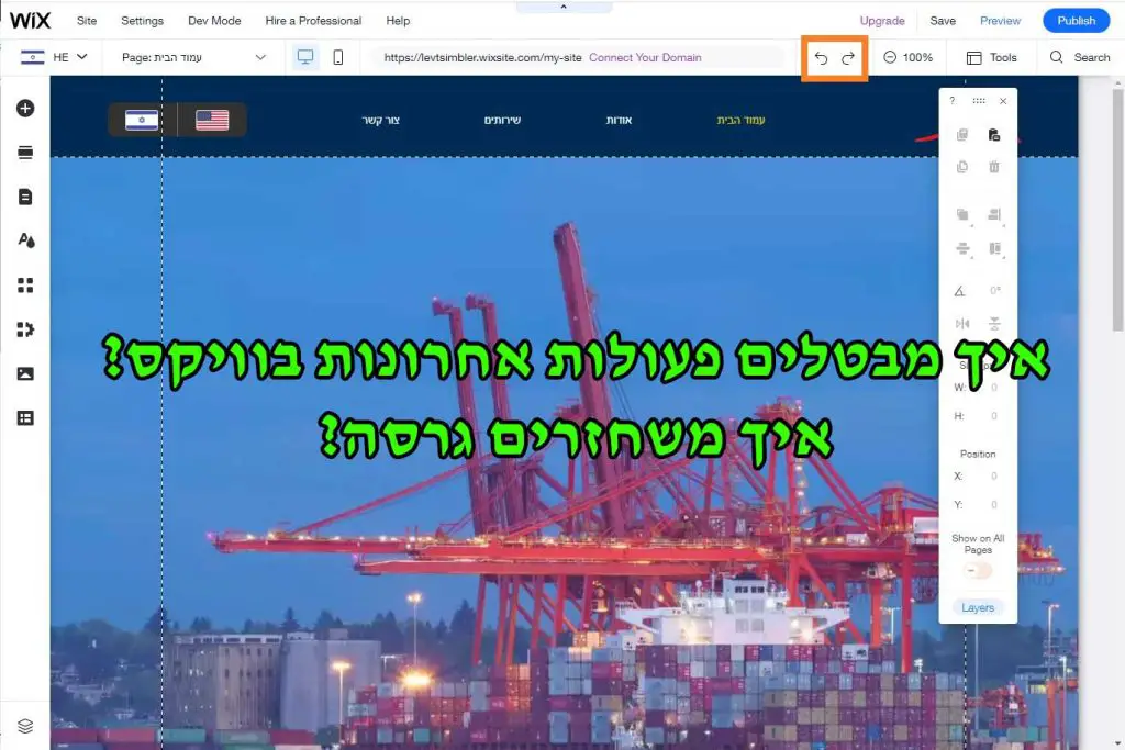 איך מבטלים פעולות אחרונות בוויקס